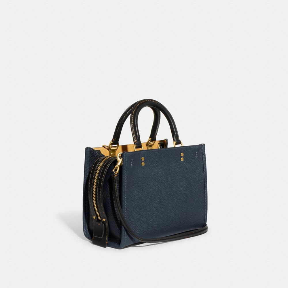 COACH®,Rogue Bag 25 In Regenerative Leather,Leather,Satchel,Logo,Metal,Work,,Angle View