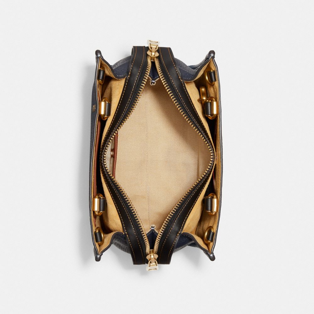 COACH®,Rogue Bag 25 In Regenerative Leather,Leather,Satchel,Logo,Metal,Work,,Inside View,Top View