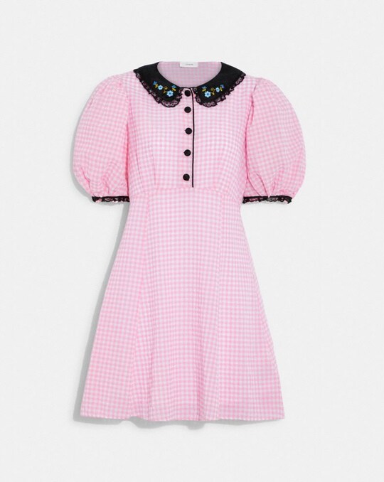 GINGHAM DRESS WITH COLLAR