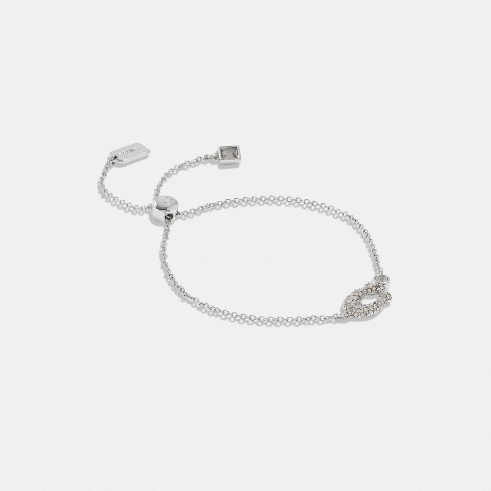 COACH®,SIGNATURE PAVÉ SLIDER BRACELET,Plated Brass,,Front View