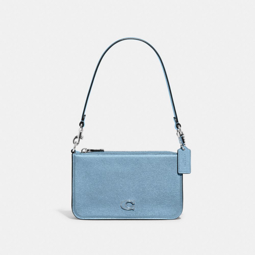COACH®,Pouch Bag,Canvas,Leather,Pouch,Logo,Scratch Resistant,Casual,