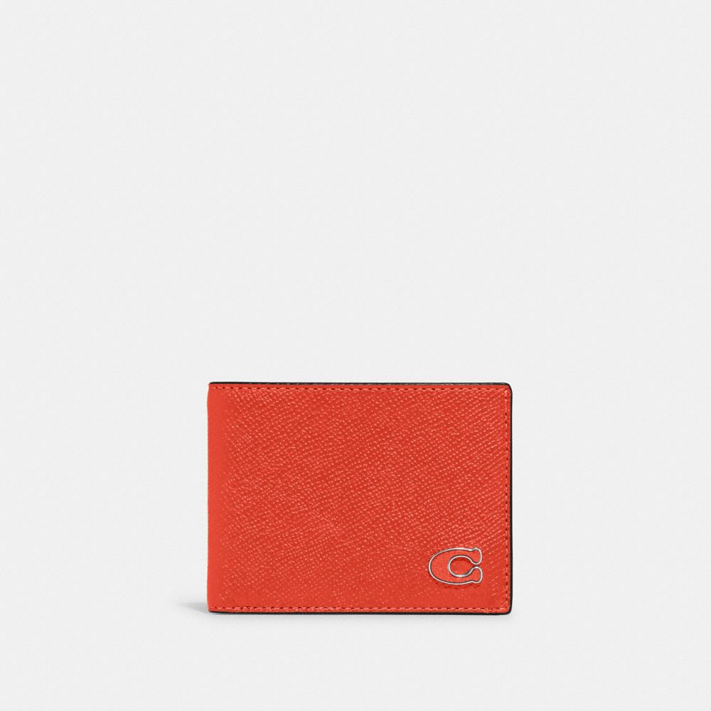 COACH®,Slim Billfold Wallet,Leather,Bi Fold,Logo,Casual,,Front View