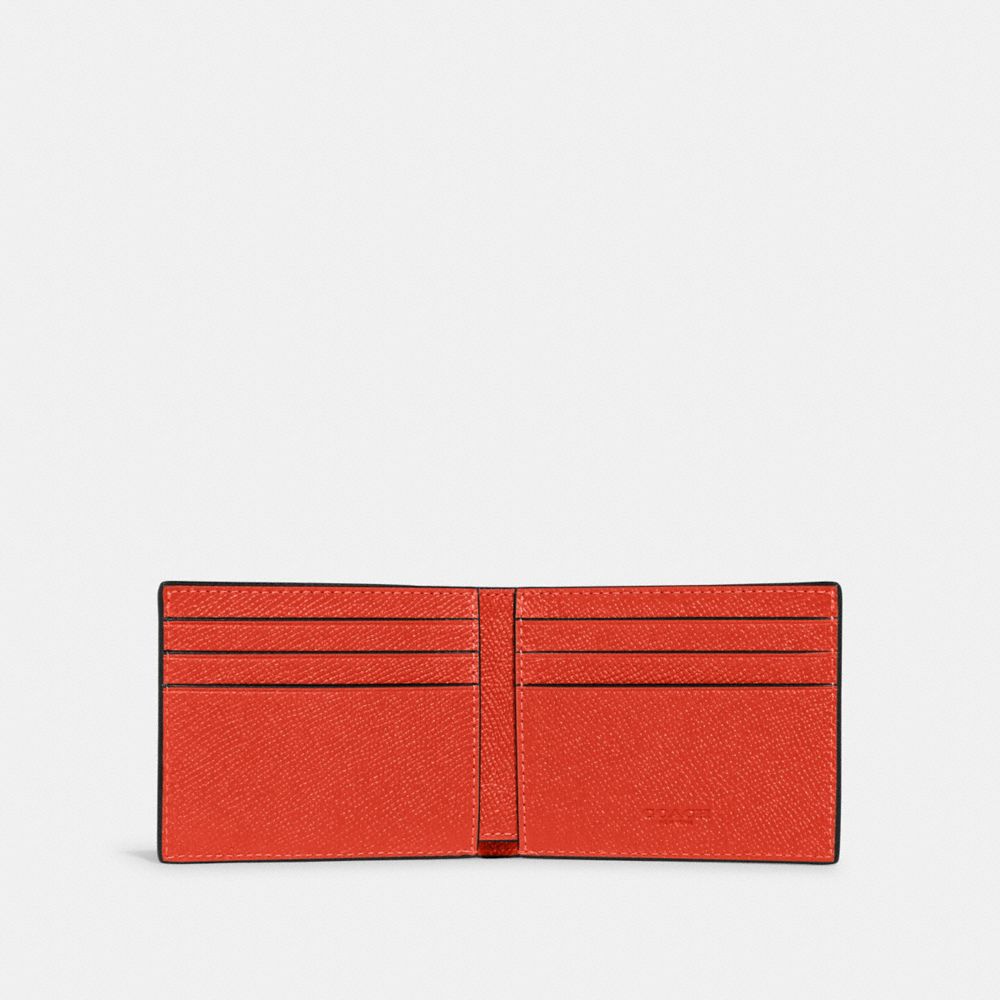 COACH®,Slim Billfold Wallet,Leather,Bi Fold,Logo,Casual,,Inside View,Top View
