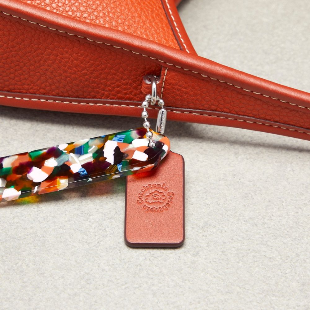 COACH®,Ergo Bag In Coachtopia Leather,Leather,Shoulder Bag,Plastic,Logo,Silver Metal,Casual,Brown,Detail View