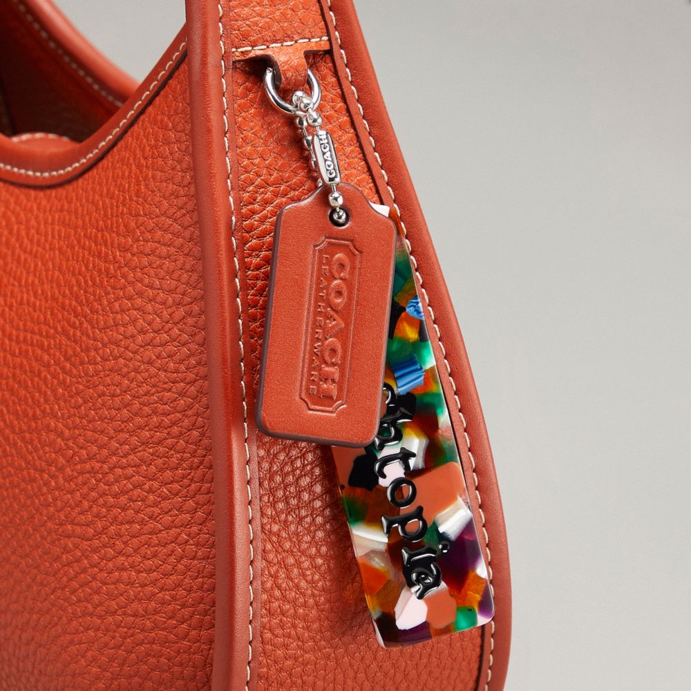 COACH®,Ergo Bag In Coachtopia Leather,Leather,Shoulder Bag,Plastic,Logo,Silver Metal,Casual,Brown,Group View