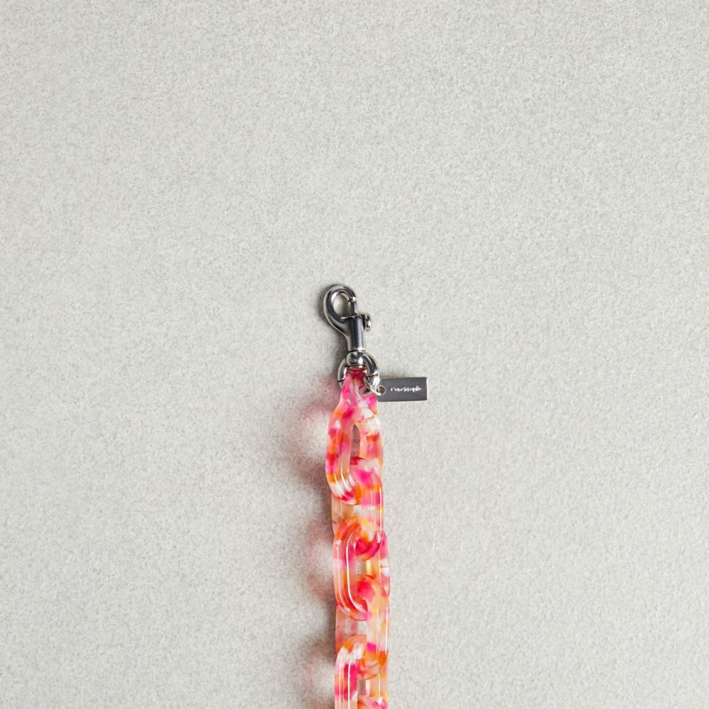 COACH®,Short Chain Strap,Recycled Resin,Pink/Multi,Closer View