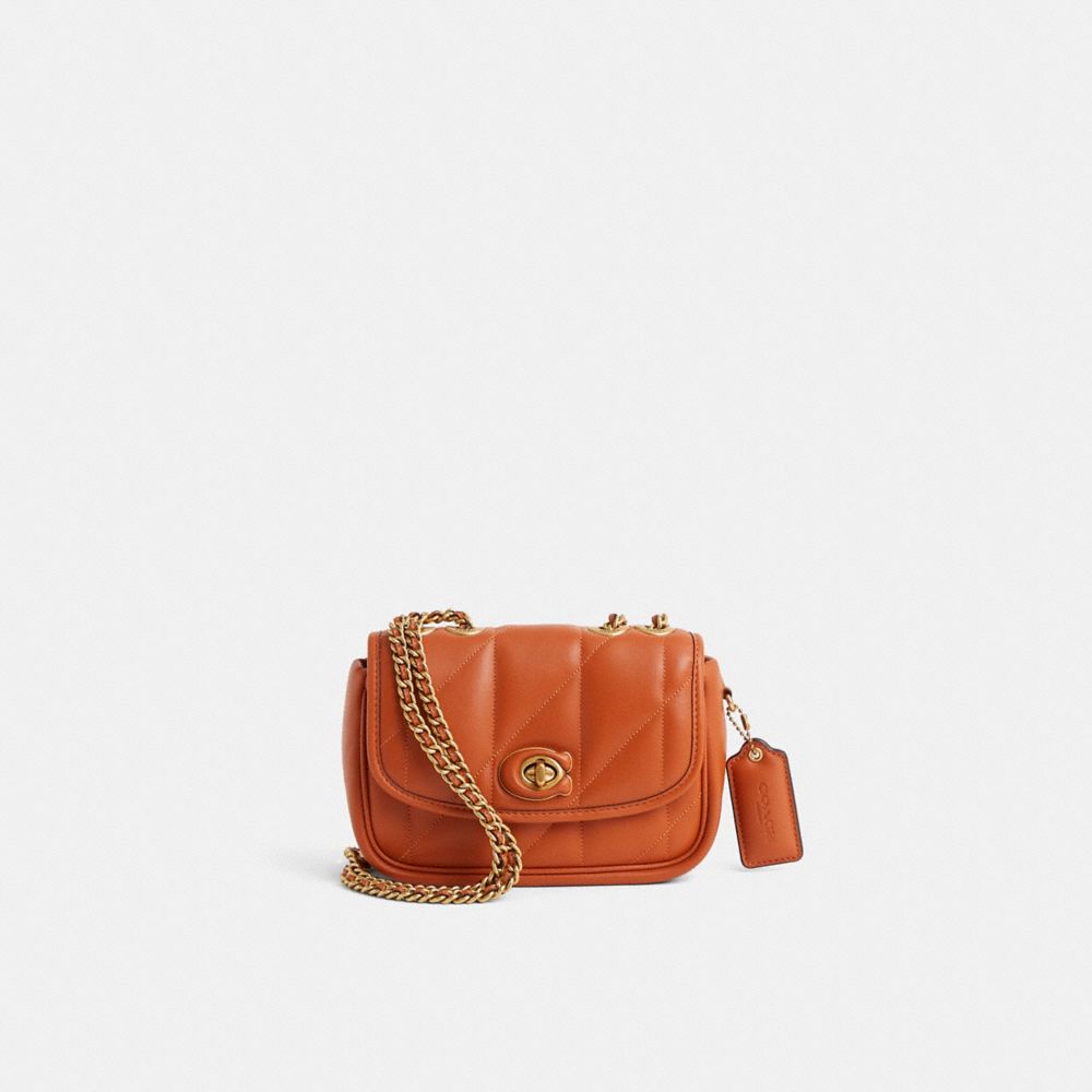 COACH®,Restored Pillow Madison Shoulder Bag 18 With Quilting,Leather,Saddle Bag,Logo,Compact,Casual,,Front View