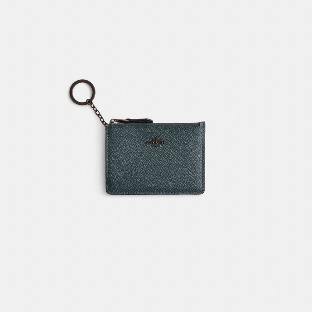 COACH®,Restored Mini Skinny Id Case,Leather,Card Case,Logo,Metal,Key Ring,Casual,,Front View