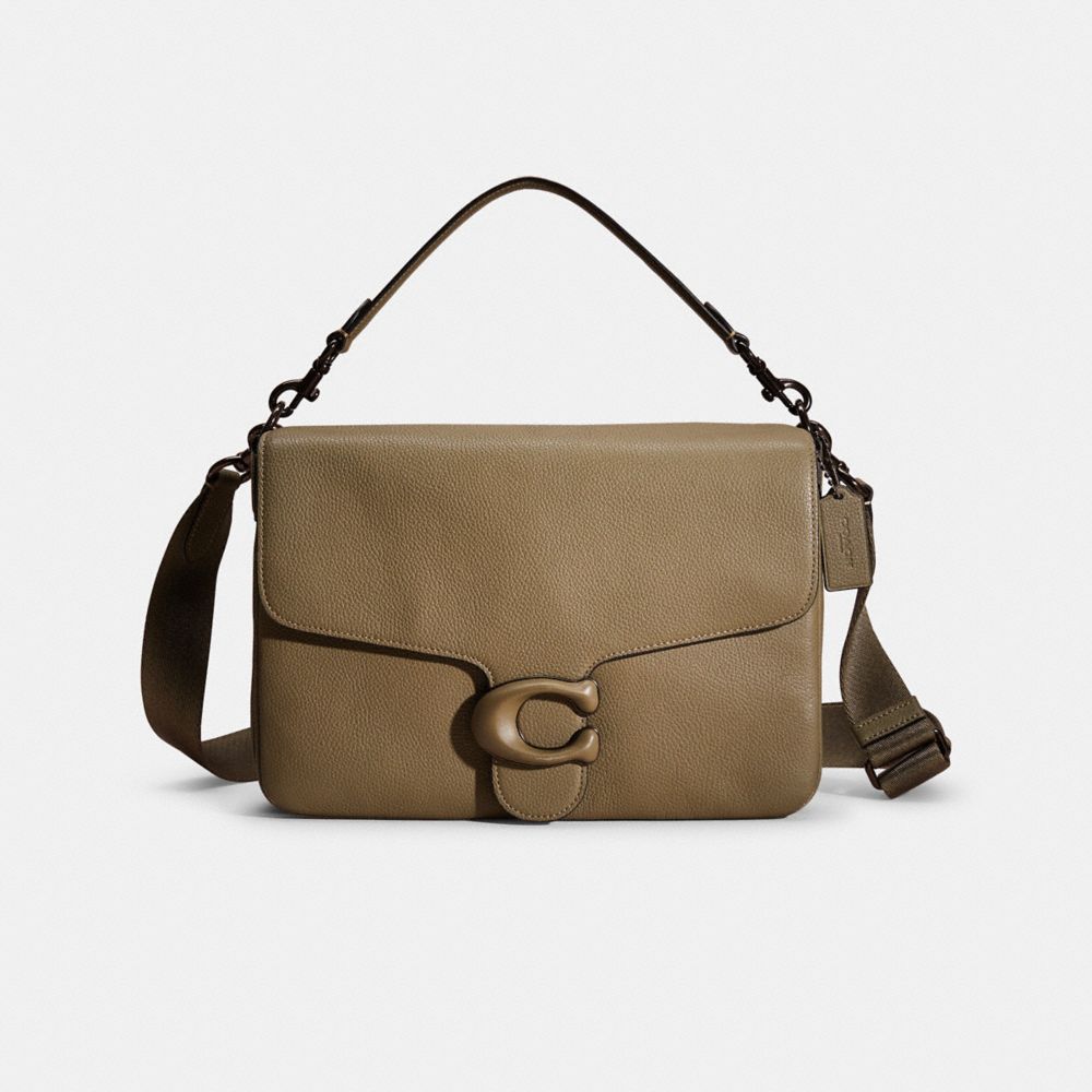 COACH®,Restored Soft Tabby Messenger,Leather,Crossbody,Logo,Casual,Olive,Front View