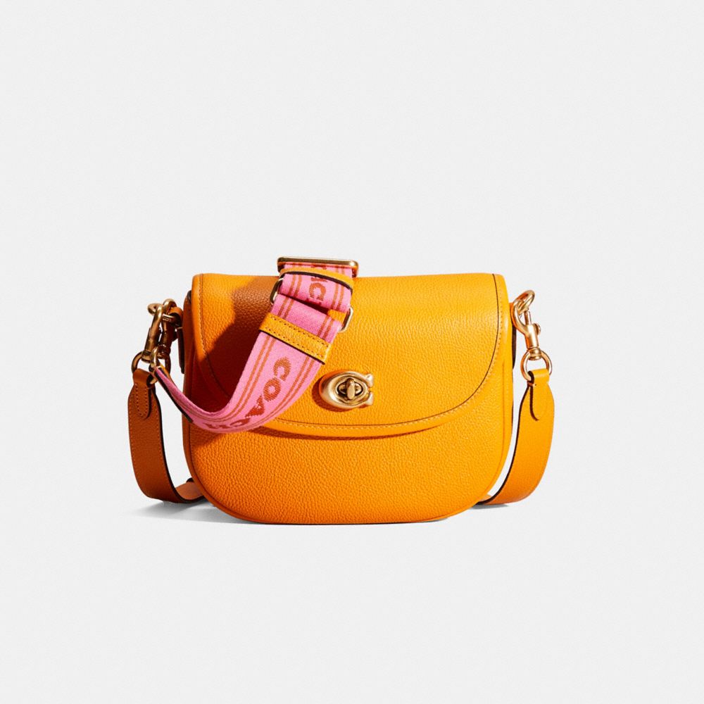 COACH®,RESTORED WILLOW SADDLE BAG,Glovetanned Leather,Small,,Front View