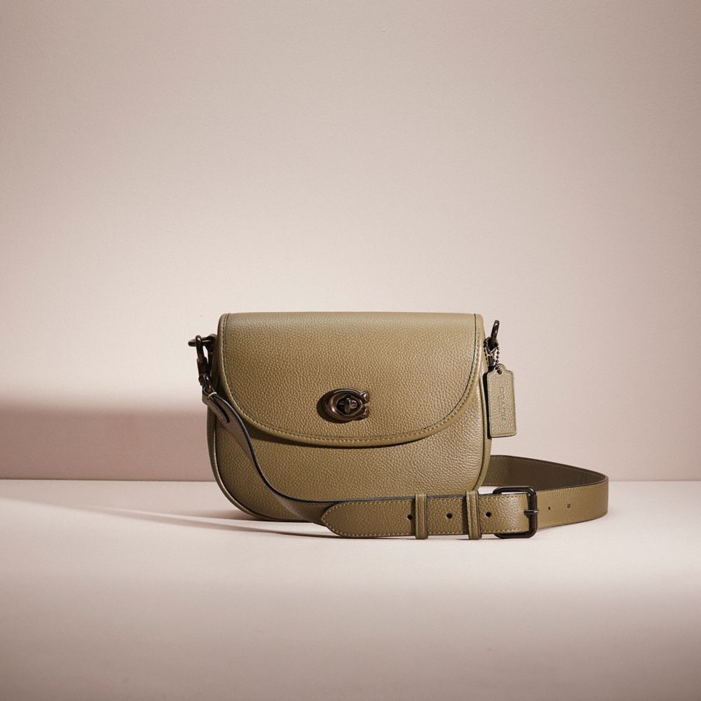 COACH®,RESTORED WILLOW SADDLE BAG,Glovetanned Leather,Small,,Front View
