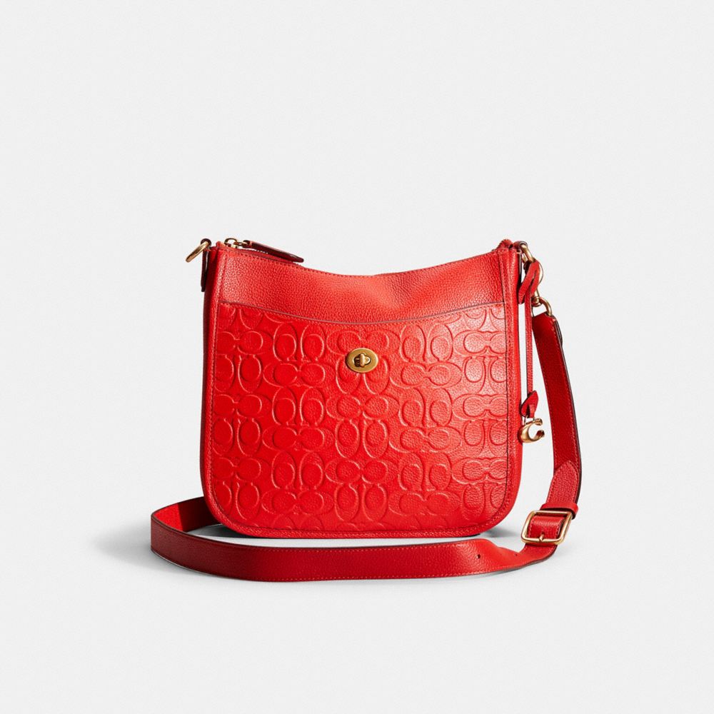 COACH®,RESTORED CHAISE CROSSBODY IN SIGNATURE LEATHER,Polished Pebble Leather,,Front View
