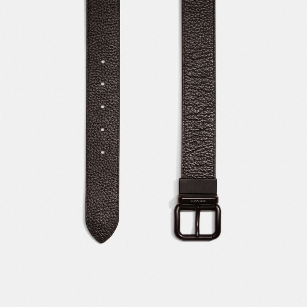 COACH®,RESTORED HARNESS BUCKLE CUT-TO-SIZE REVERSIBLE BELT, 38MM,Pebble Leather,,Closer View