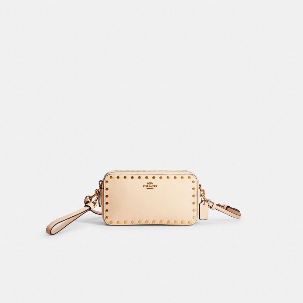 COACH®,RESTORED KIRA CROSSBODY WITH RIVETS,Pebble Leather,Mini,,Front View