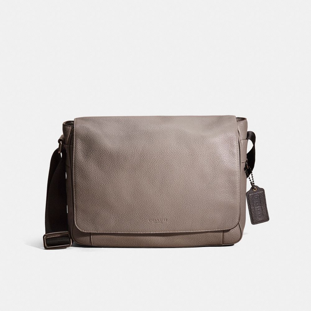 COACH®,RESTORED METROPOLITAN COURIER,Pebble Leather,Large,,Front View