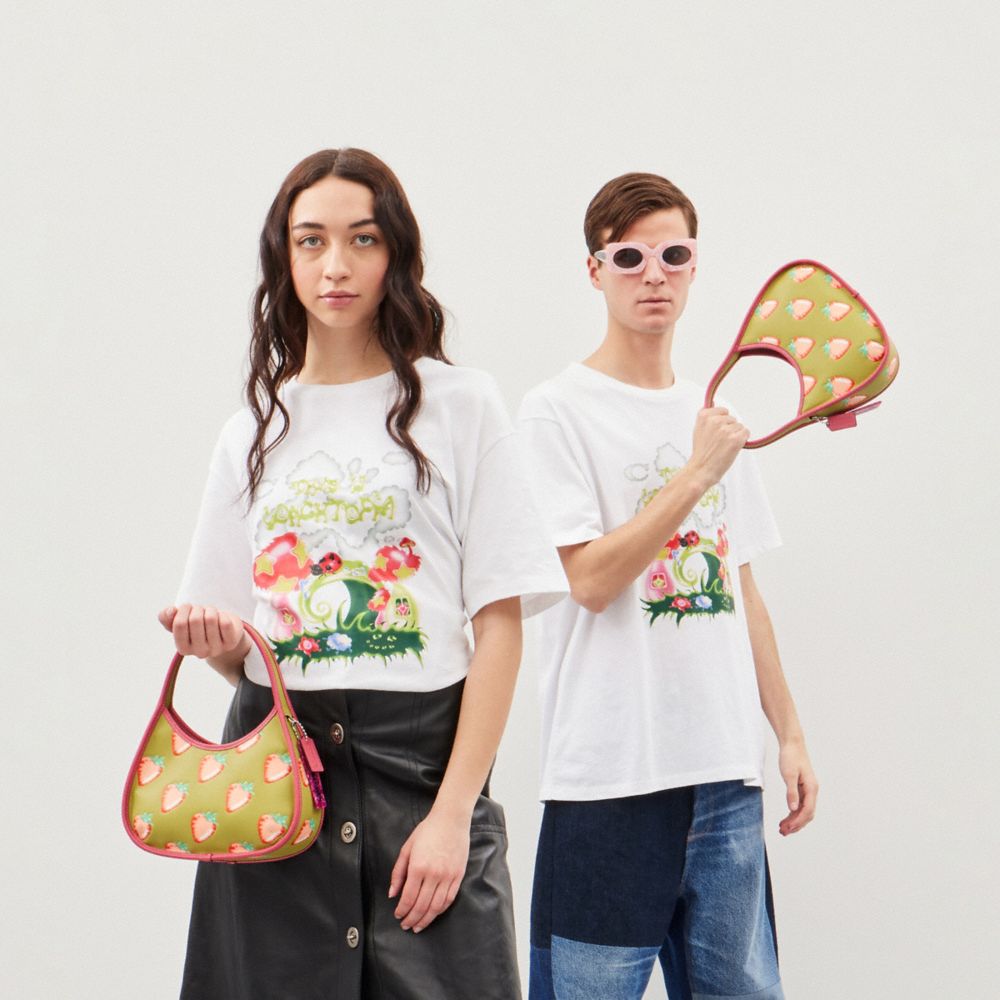 COACH®,Ergo Bag In Coachtopia Leather With Strawberry Print,,Detail View