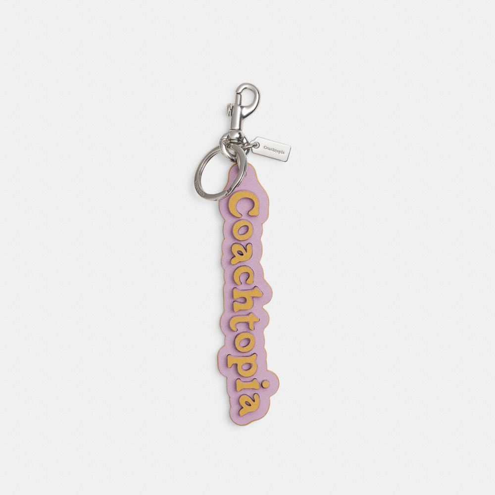 COACH®,Logo Bag Charm In Coachtopia Leather,Bag Accessories,Applique,Logo,Casual,Multi Color
