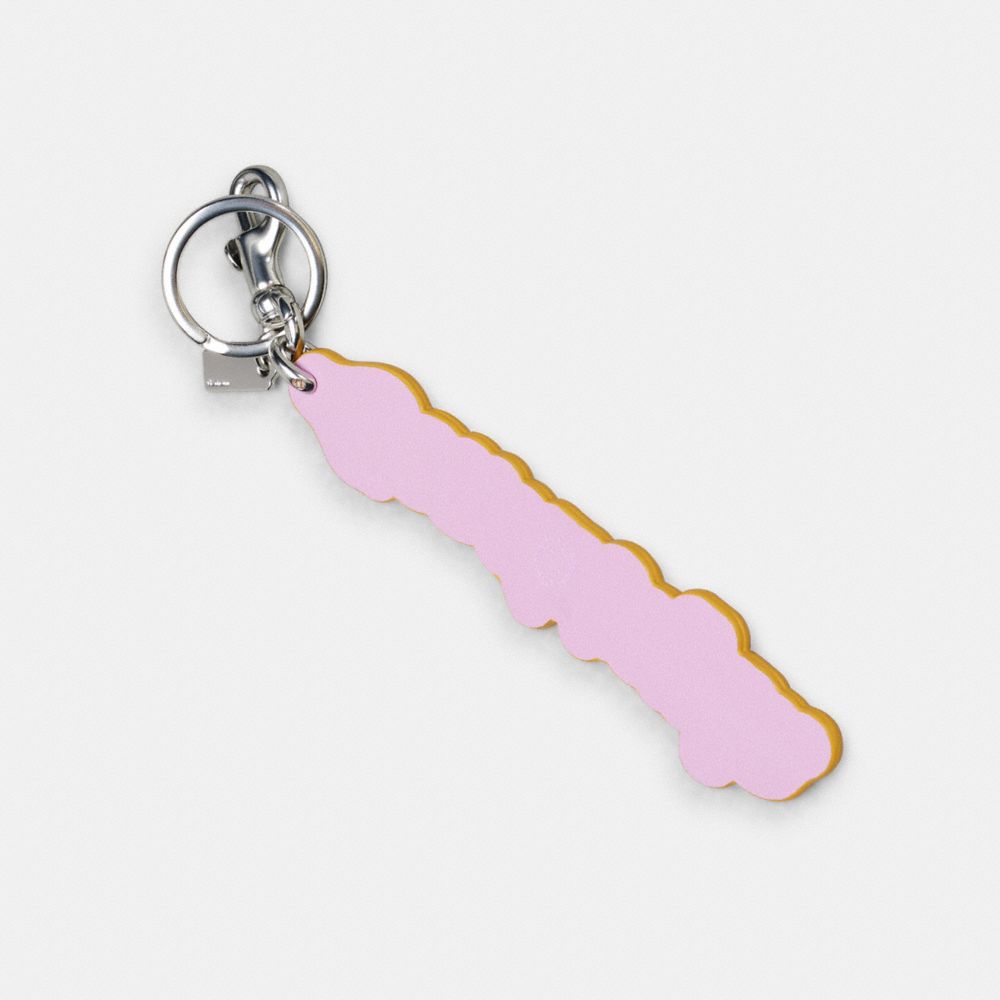 COACH®,Logo Bag Charm In Coachtopia Leather,Bag Accessories,Applique,Logo,Casual,Multi Color,Back View