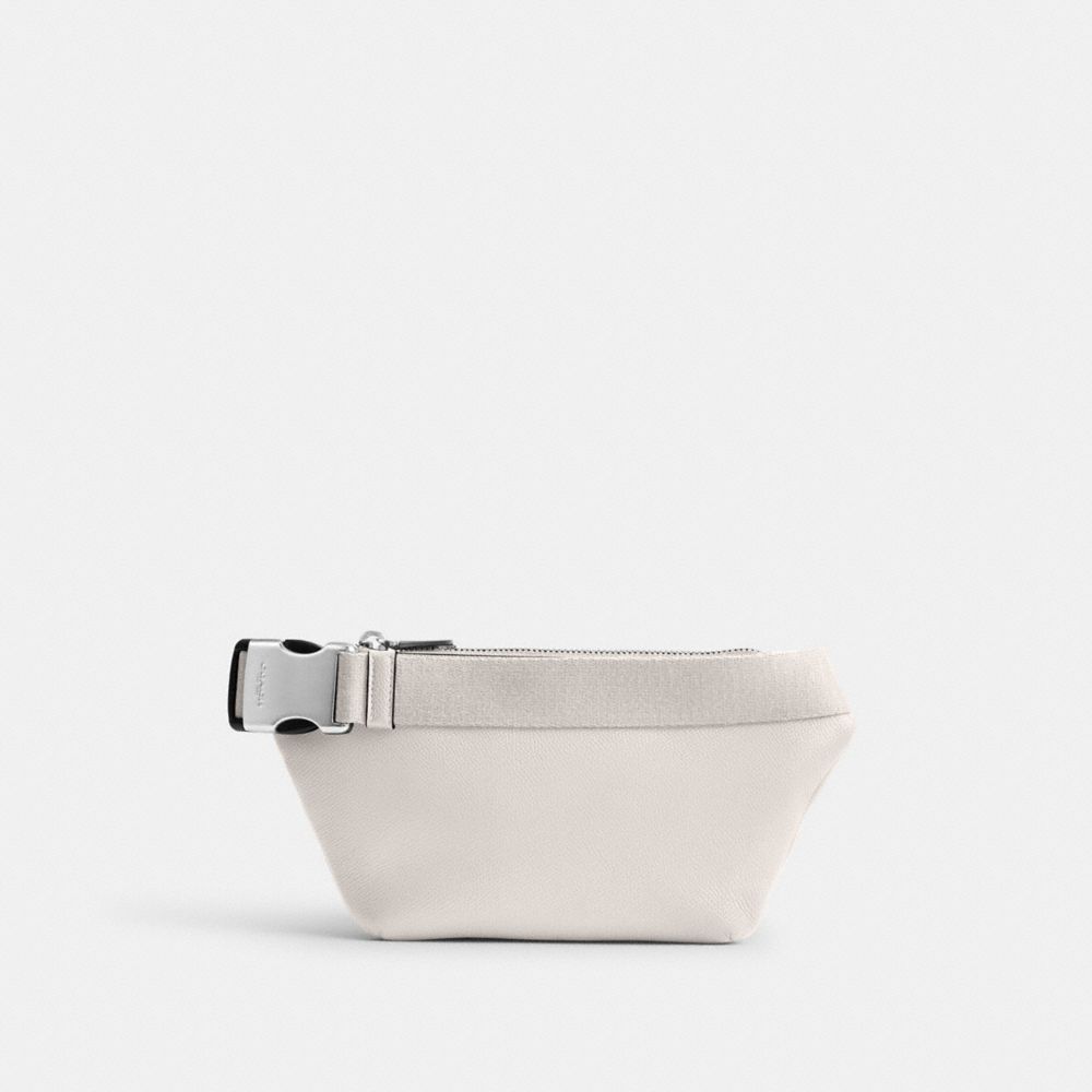 COACH®,Belt Bag With Signature Canvas Interior Detail,Canvas,Leather,Belt Bag,Logo,Scratch Resistant,Casual,White,Back View