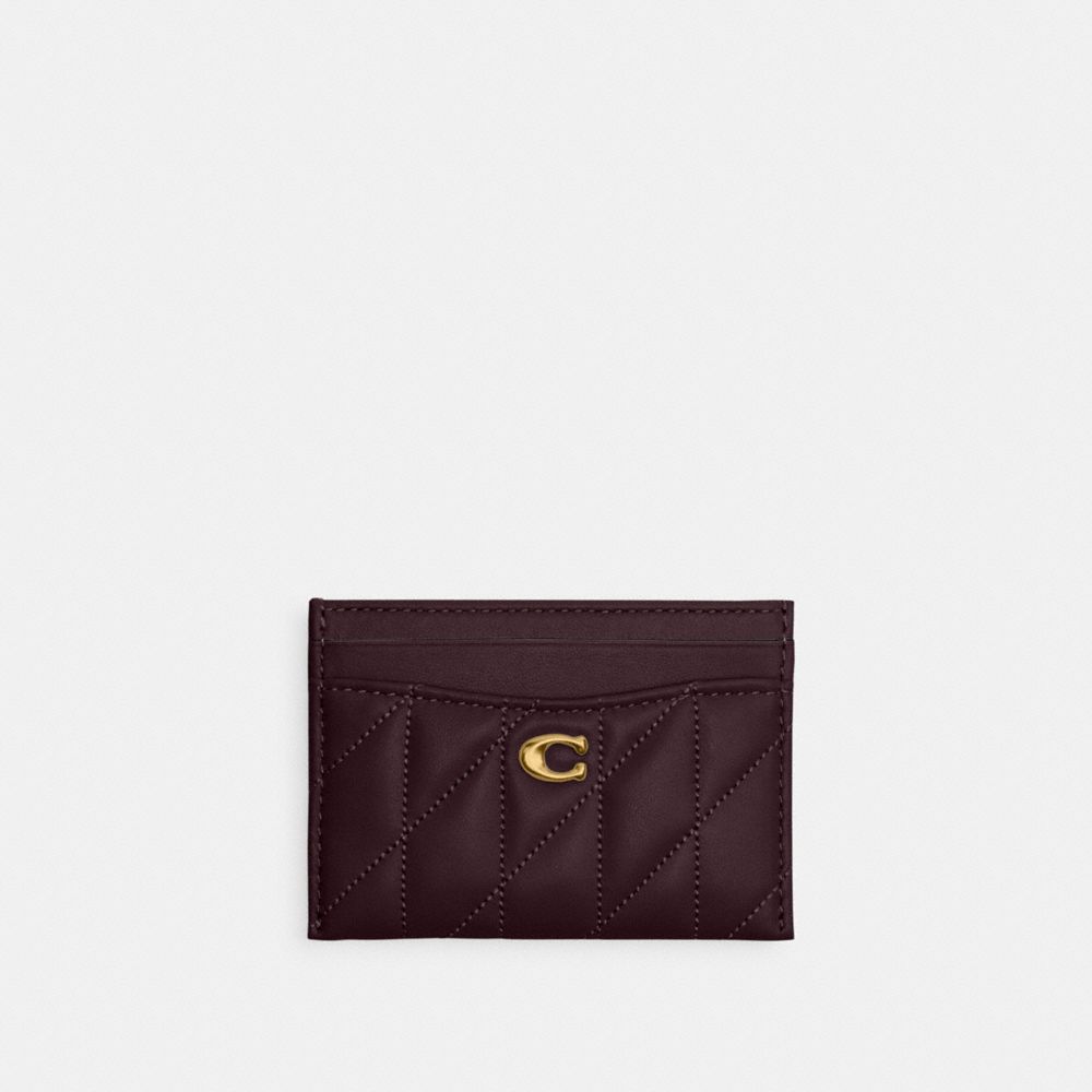 COACH®,Quilted Pillow Leather Essential Card Case,,Front View