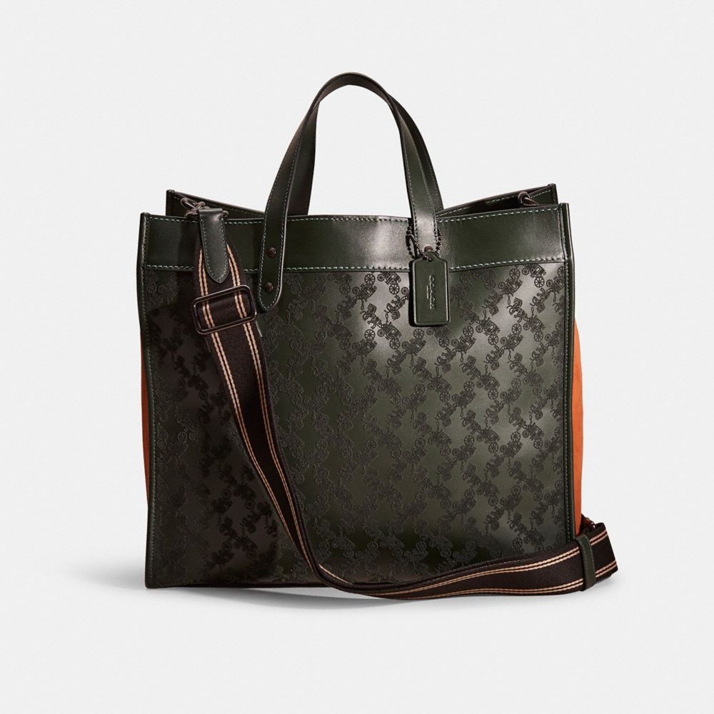 COACH®,RESTORED FIELD TOTE 40 WITH HORSE AND CARRIAGE,Refined Calf Leather,Large,Father's day,,Front View