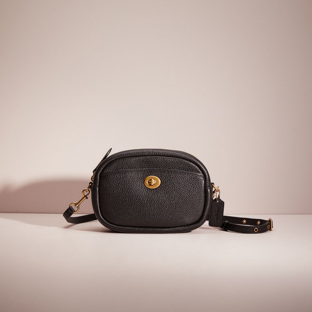 COACH®,RESTORED CAMERA BAG,Pebble Leather,Small,,Front View