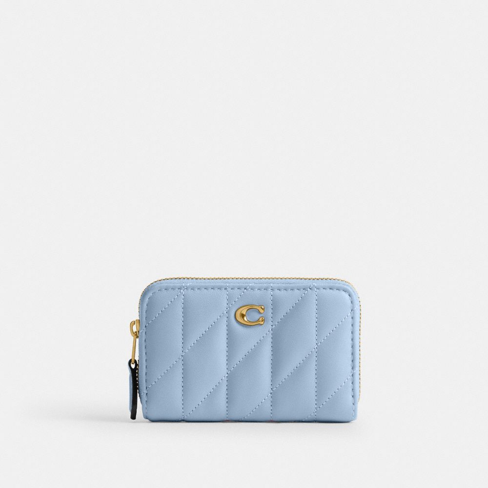 COACH®,Essential Small Zip Around Card Case With Pillow Quilting,,Front View