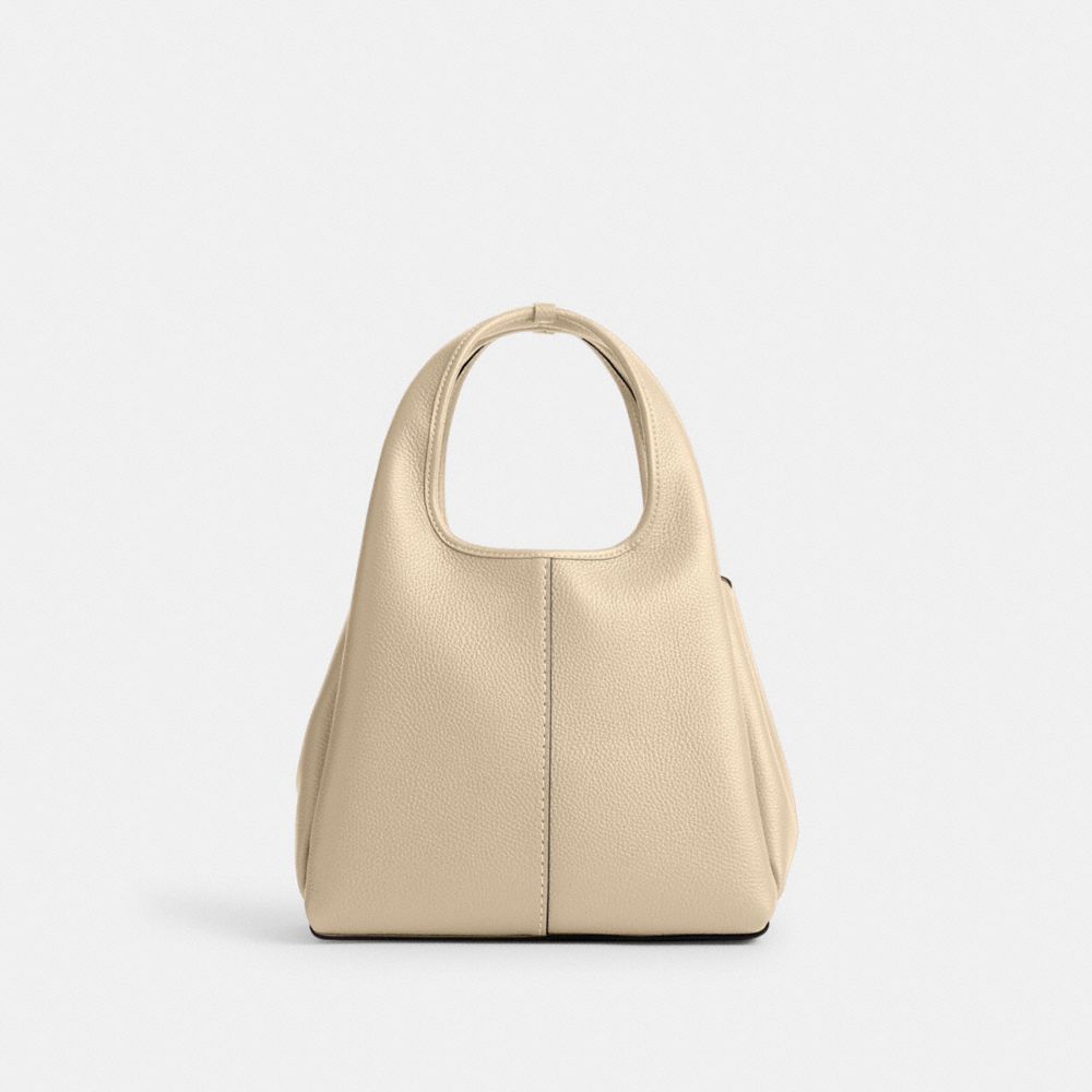 COACH®,Lana Shoulder Bag 23,Leather,Satchel,Logo,Metal,Compact,Casual,Beige,Back View
