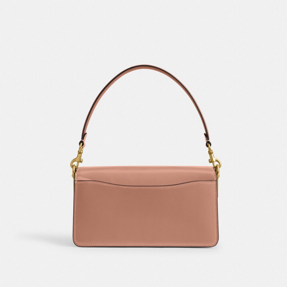 COACH®,Tabby Shoulder Bag 26 In Signature Leather,Leather,Shoulder Bag,No Embellishment,Compact,Brass,Day Party,Beige,Back View