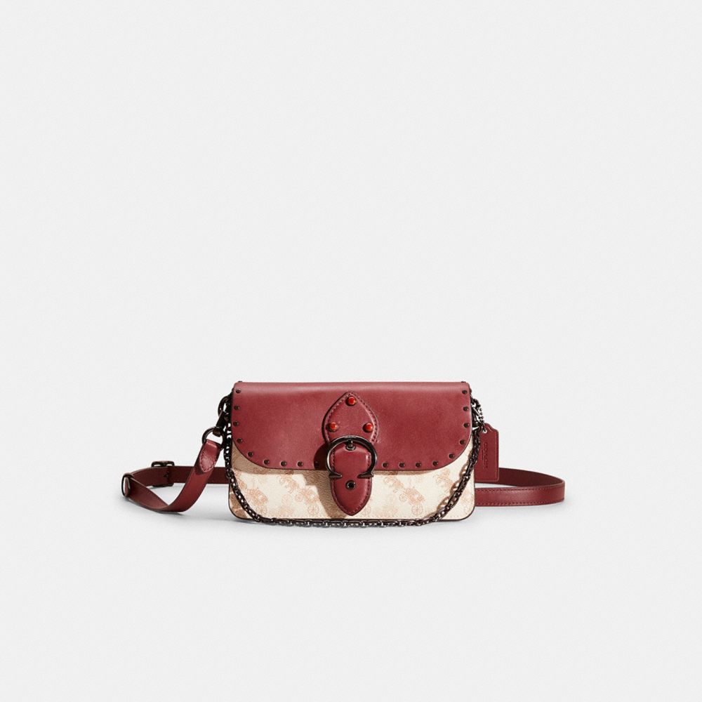 COACH®,RESTORED BEAT CROSSBODY CLUTCH WITH HORSE AND CARRIAGE PRINT,,Front View