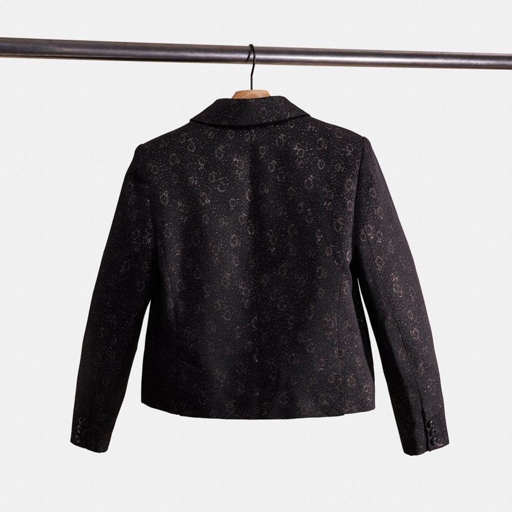 COACH®,RESTORED TAILORED JACQUARD JACKET,Cotton/Polyester,,Back View