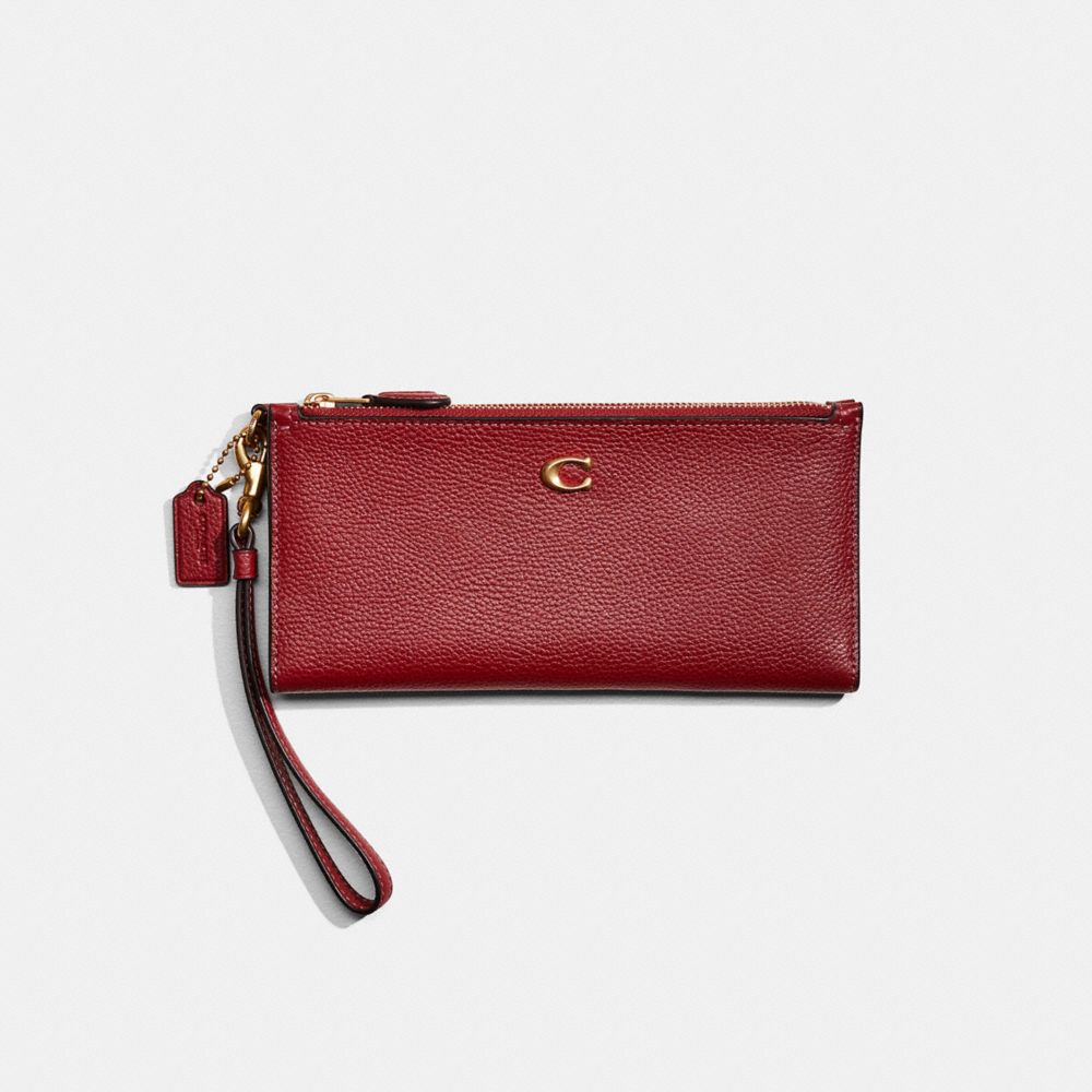 COACH®,RESTORED DOUBLE ZIP WALLET,Polished Pebble Leather,,Front View