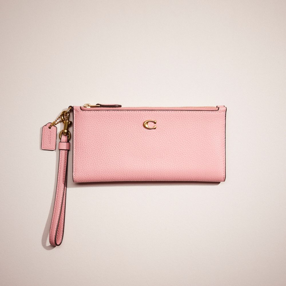 COACH®,RESTORED DOUBLE ZIP WALLET,Polished Pebble Leather,,Front View
