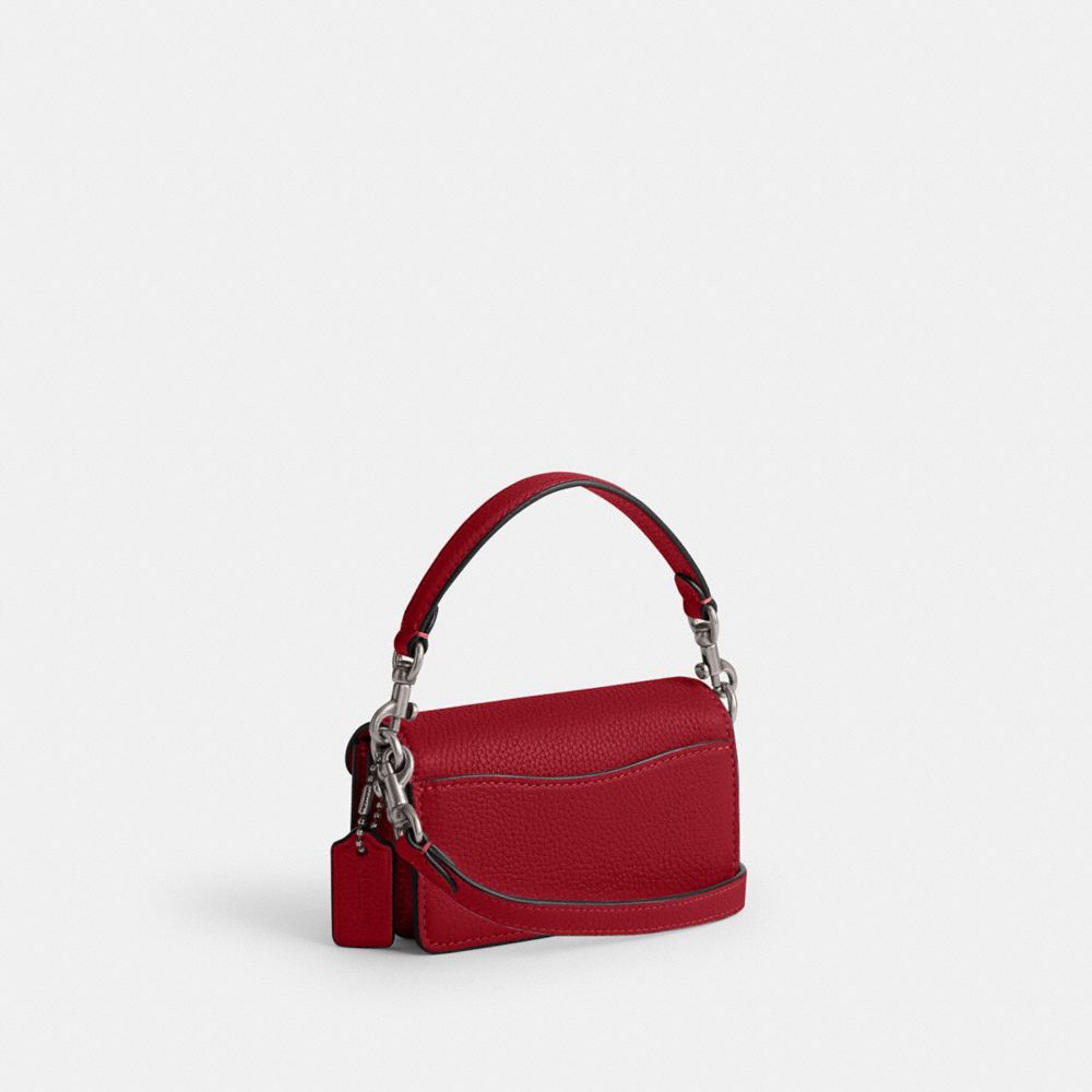 COACH®,Tabby Bag 12,Leather,Crossbody,Metal,Logo,Gusset,Gold Metal,Day Party,Maroon,Angle View