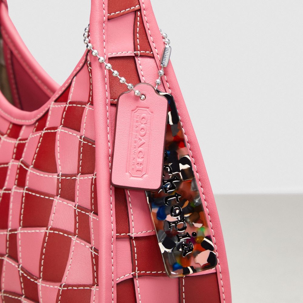 COACH®,Ergo Bag In Checkerboard Upcrafted Leather,Leather,Acrylic,Shoulder Bag,Plastic,Embossed,Patchwork,Logo,Day Party,Multi Color,Group View