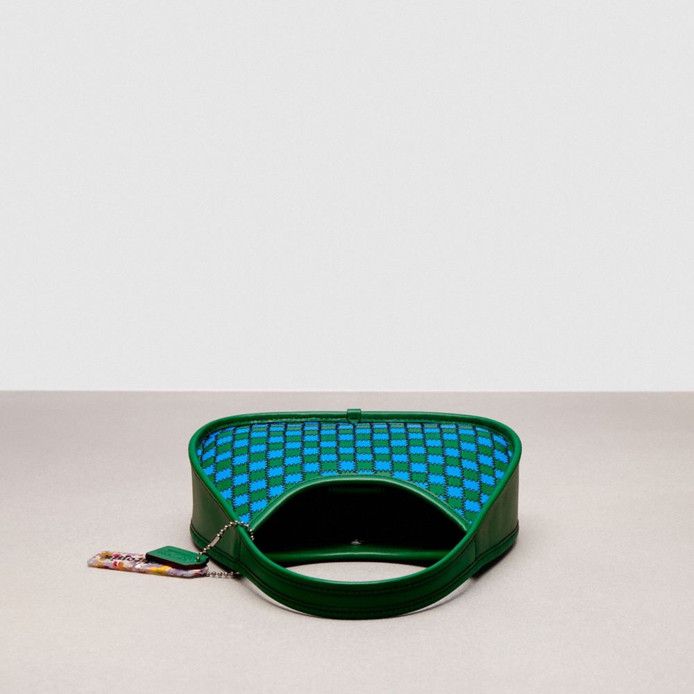 COACH®,Mini Ergo Bag In Checkerboard Upcrafted Leather,Leather,Nylon,Recycled Polyester,Shoulder Bag,Resin,Plastic,Embosse...,Multi Color,Inside View,Top View