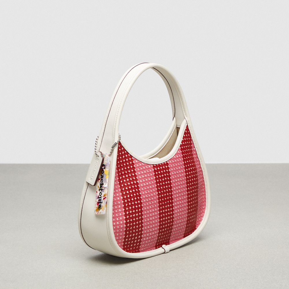 COACH®,Ergo Bag in Striped Upcrafted Leather Sequin,Upcrafted Leather™,Small,,Angle View
