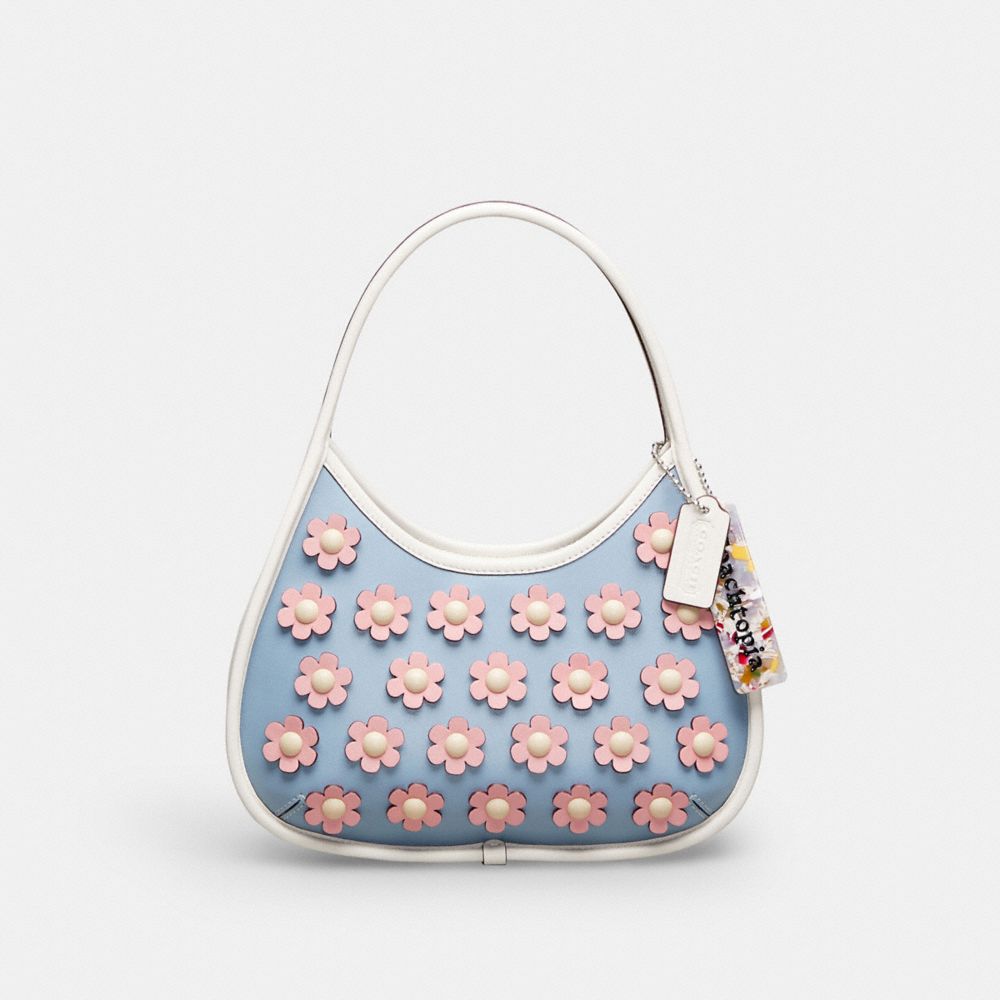 COACH®,Ergo Bag in Mini Flower Applique Upcrafted Leather,Upcrafted Leather™,Small,,Front View