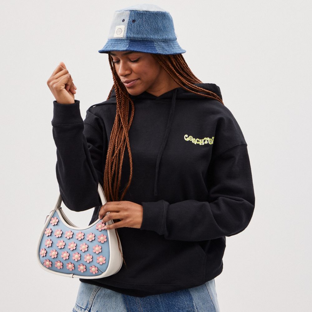 COACH®,Ergo Bag in Mini Flower Applique Upcrafted Leather,Upcrafted Leather™,Small,,Detail View