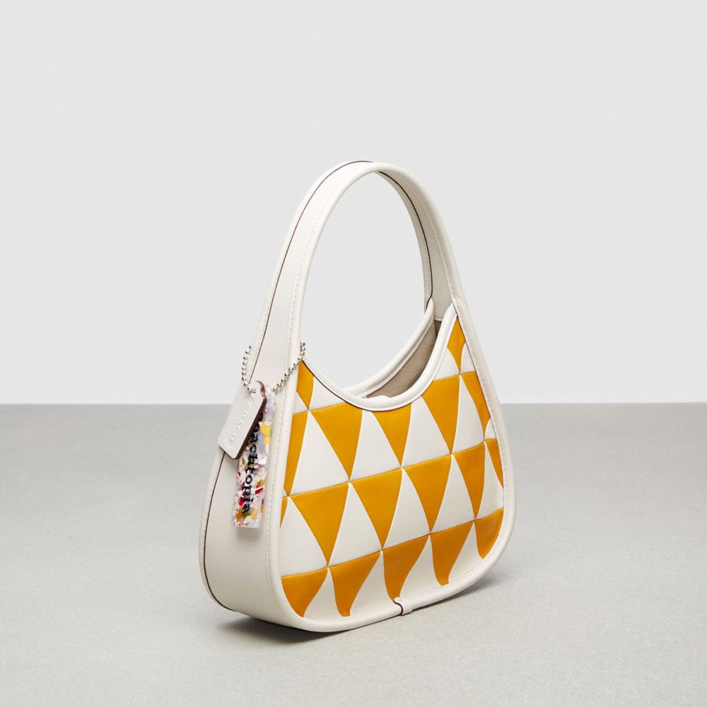 COACH®,Ergo Bag in Triangle Patchwork Upcrafted Leather,Upcrafted Leather™,Small,,Angle View