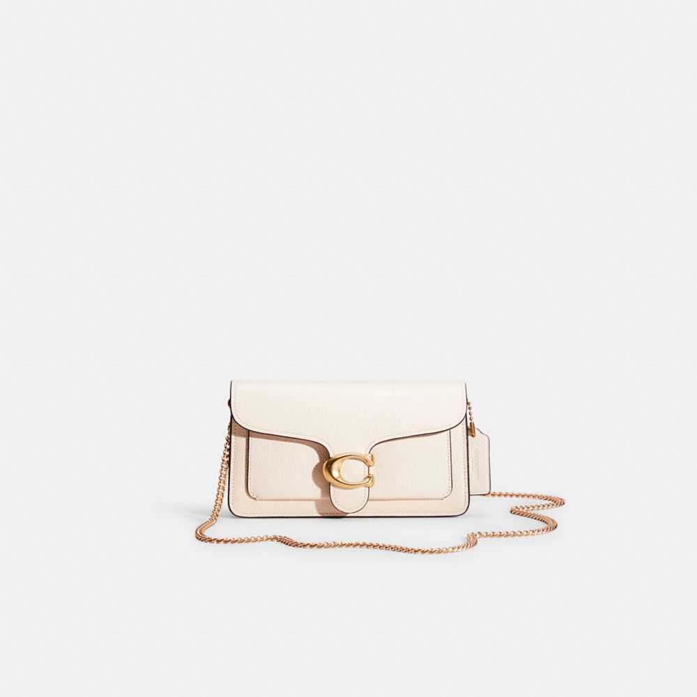 COACH®,Restored Tabby Chain Clutch,Crossbody,Metal,Logo,Pen Holder,Casual,White,Front View