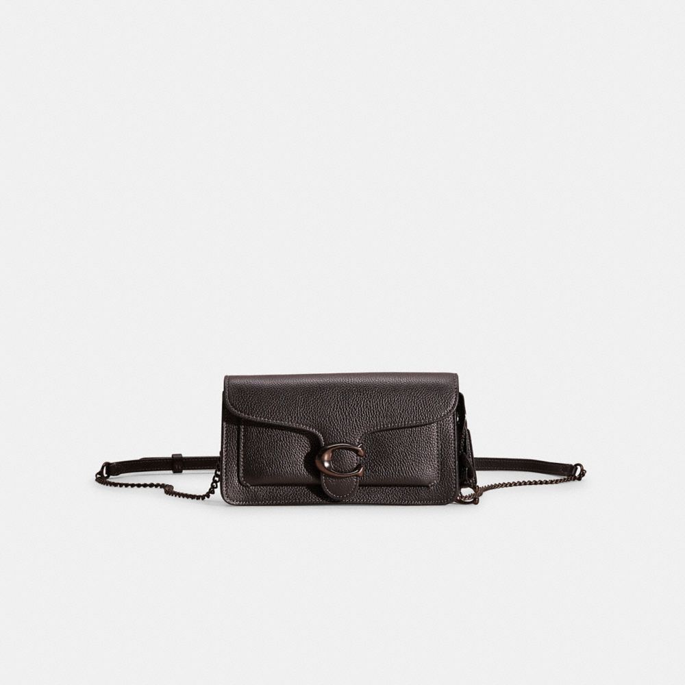 COACH®,Restored Tabby Chain Clutch,Crossbody,Metal,Logo,Pen Holder,Casual,Black,Front View