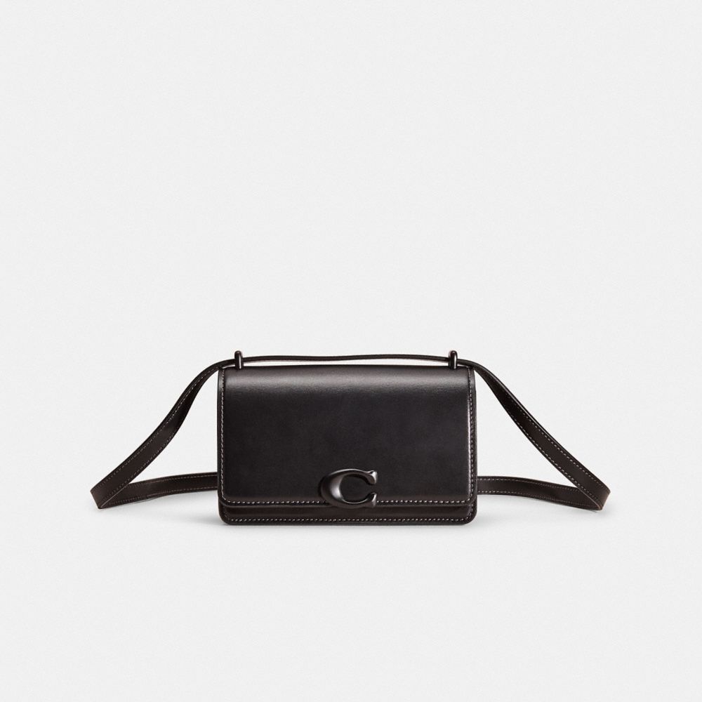 COACH®,Restored Bandit Crossbody,Crossbody,Logo,Brass,Casual,Black,Front View