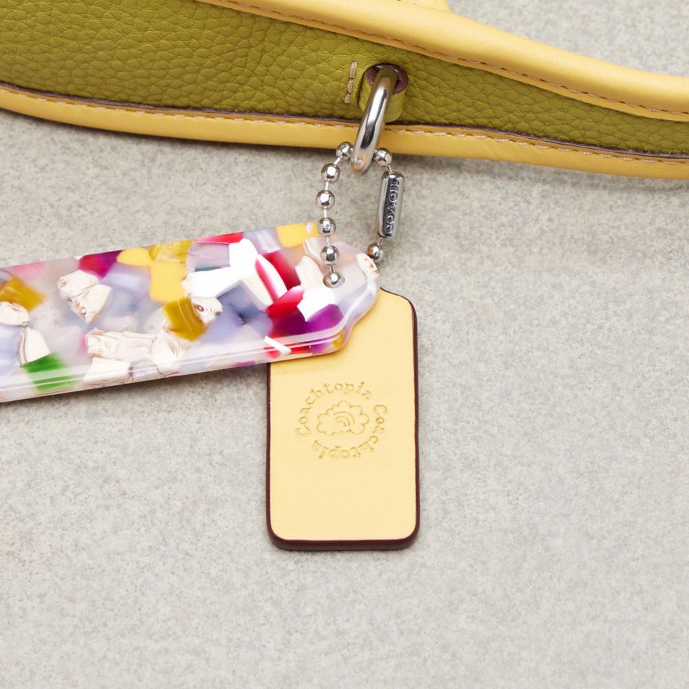 COACH®,Mini Ergo Bag In Coachtopia Leather,Leather,Lining Leather,Crossbody,Plastic,Logo,Embossed,Compact,Day Party,Green