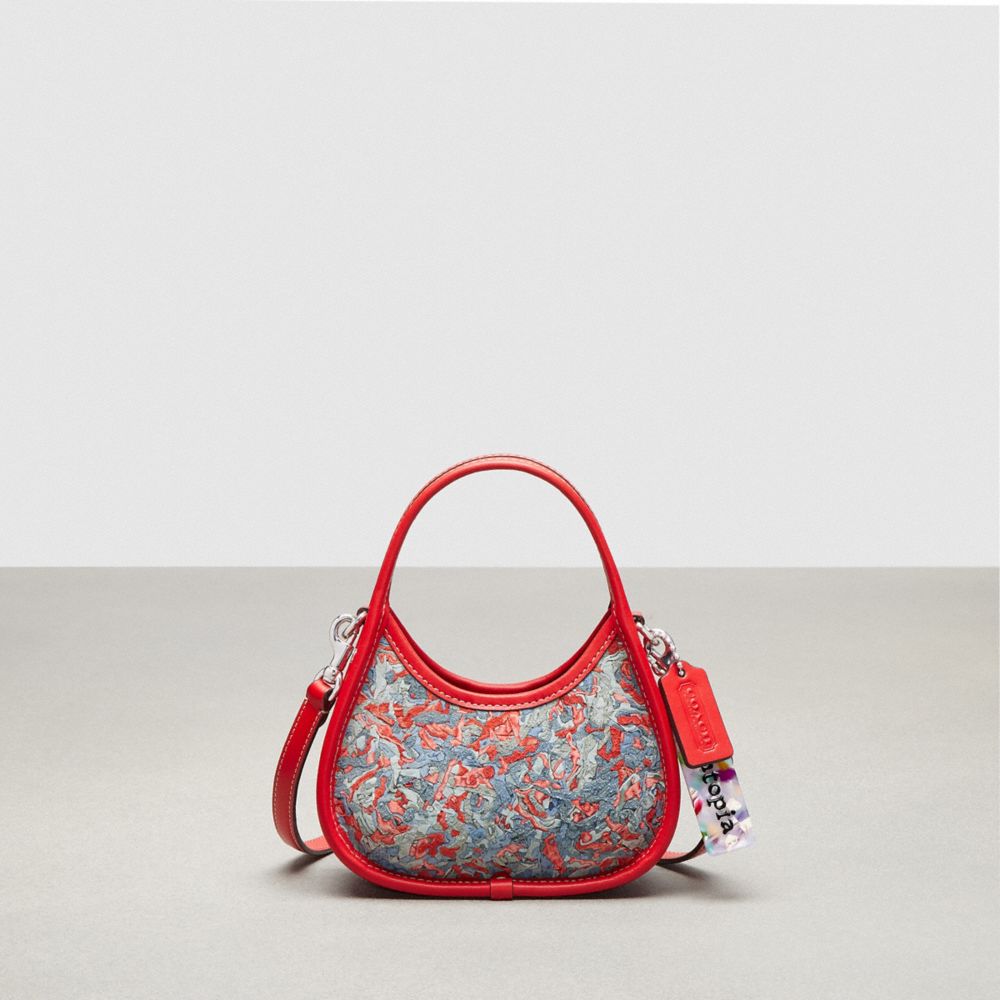 COACH®,Mini Ergo Bag In Upcrushed Upcrafted Leather,Leather,Lining Leather,Acrylic,Crossbody,Plastic,Embossed,Logo,Compact...,Multi Color,Front View