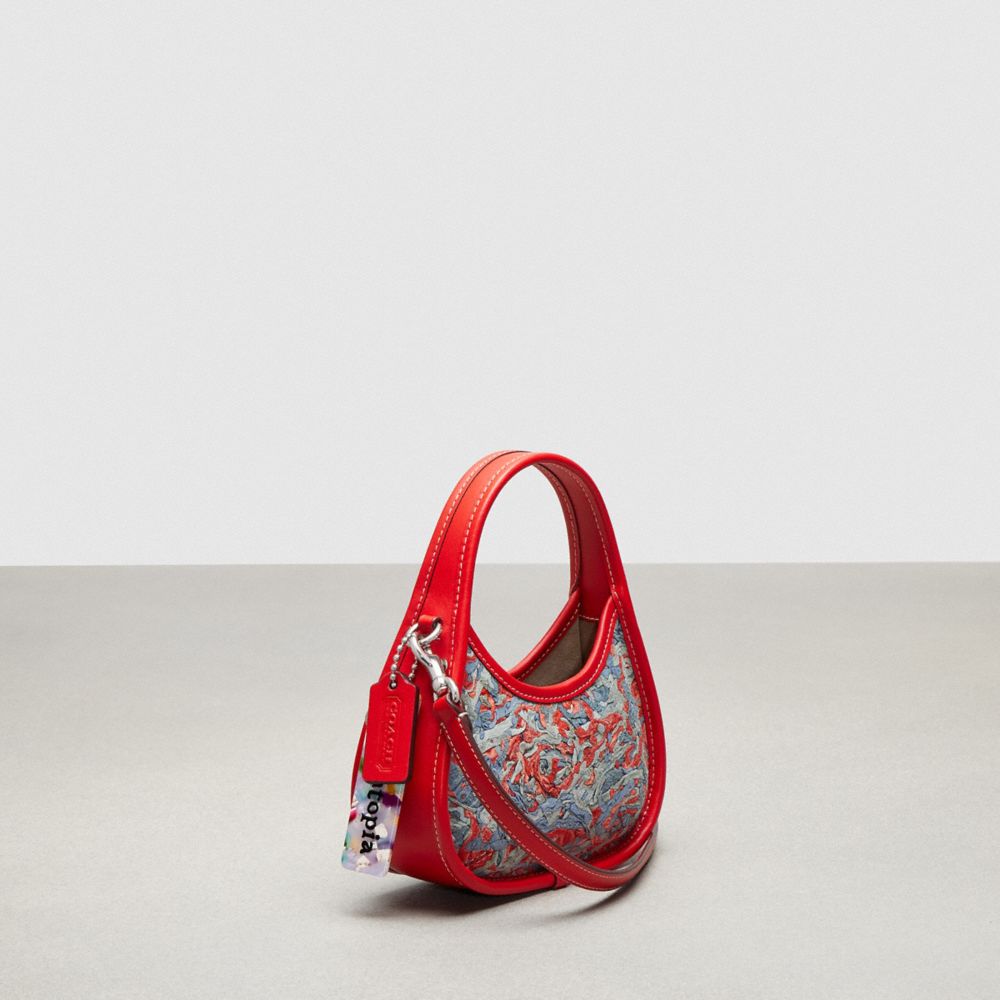 COACH®,Mini Ergo Bag In Upcrushed Upcrafted Leather,Leather,Lining Leather,Acrylic,Crossbody,Plastic,Embossed,Logo,Compact...,Multi Color,Angle View