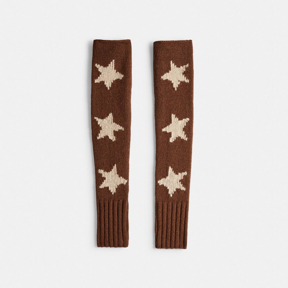 COACH®,Arm Warmers With Intarsia Star Graphic,,Front View