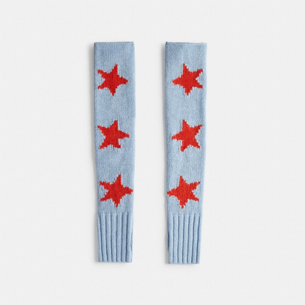 COACH®,Arm Warmers With Intarsia Star Graphic,,Front View