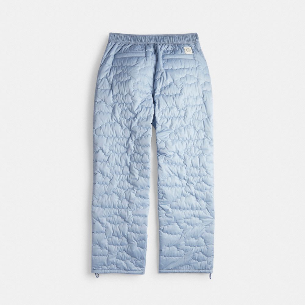 COACH®,Coachtopia Loop Cloud Quilted Pants,Recycled Polyester,Straight,Casual,Blue,Back View