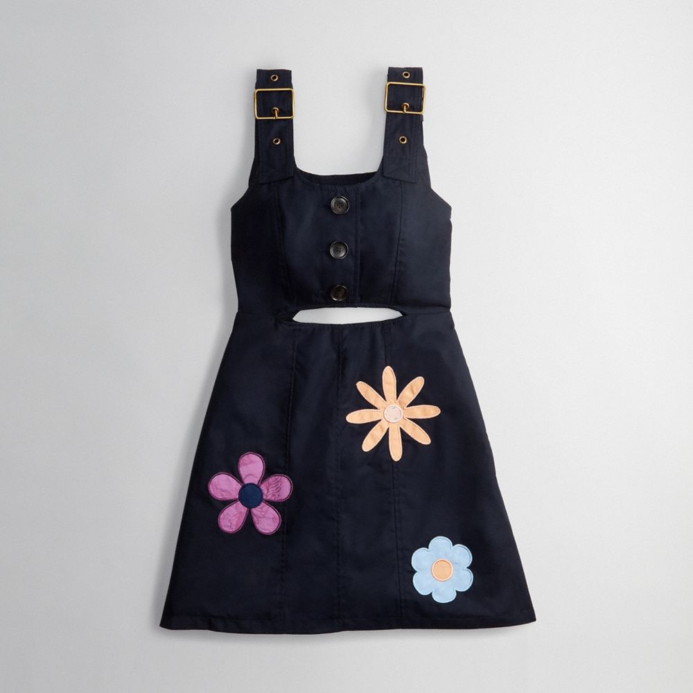 COACH®,Upcrafted Garden Applique Dress,Repurposed trenchcoats,,Front View